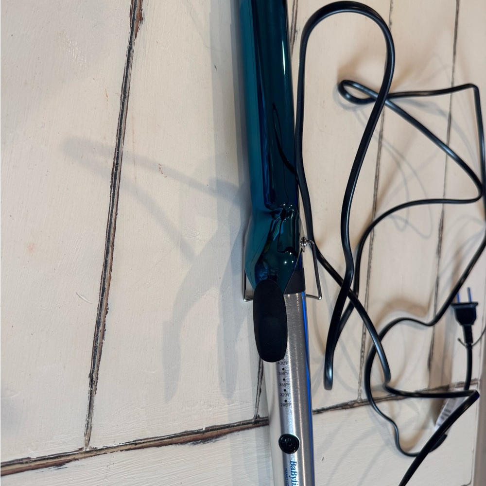 Teal and Silver Curling Iron